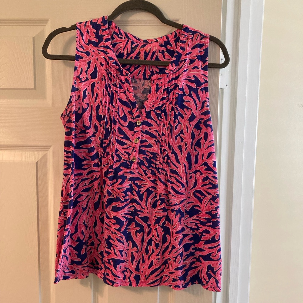 Lilly Pulitzer Pink and Blue Sleeveless Woman’s Top